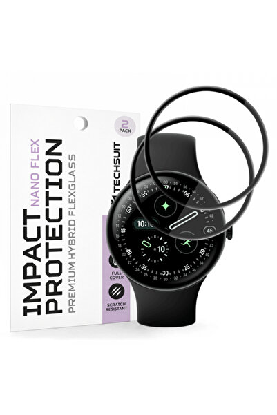 Techsuit Folie Protectie Nano Flex pentru Google Pixel Watch 4 45mm, Set 2 bu...