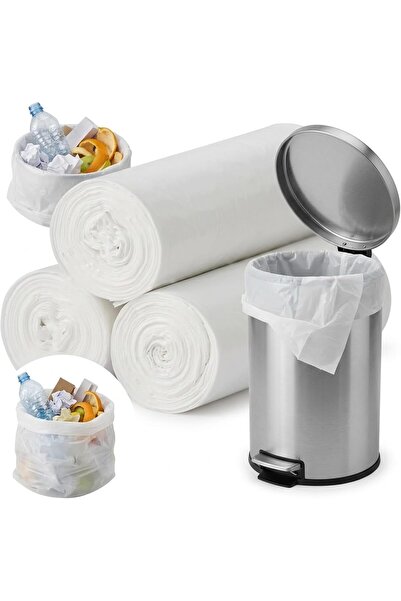 Generic 30-Piece XX-Small 5 Gallon White Flat Bin Liner Garbage Bags Bathroom...