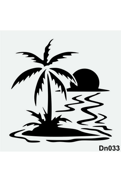 STENCİLTASARIM Stencil Tasarım DN033 Deniz Temalı Duvar, Ahşap,kumaş Boyama Şablonları, Desen Aktarma Kalıbı