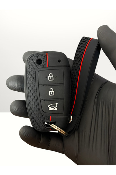 LUXE AKSESUAR Hyundai I20 / I30 / Ix35 / Elantra / Accent Blue - Flip Key 3 B...