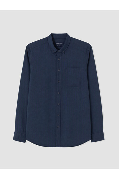 LC Waikiki Navy Blue Regular Fit Gabardine Men's Shirt