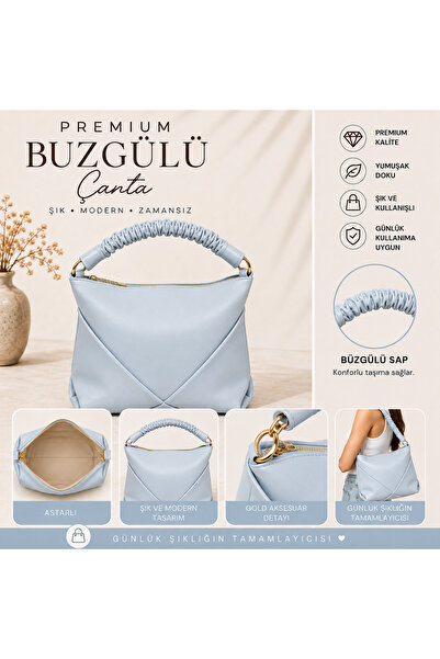 ELAN COLLECTİON Kadın Çanta Premium Büzgü Model Çift Saplı Extra Arka Gözlü K...