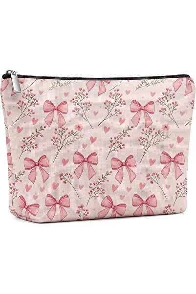 TERRIFI Makeup Bag for Women Girls, Cute Coquette Cosmetic Pouch with Sweet H...