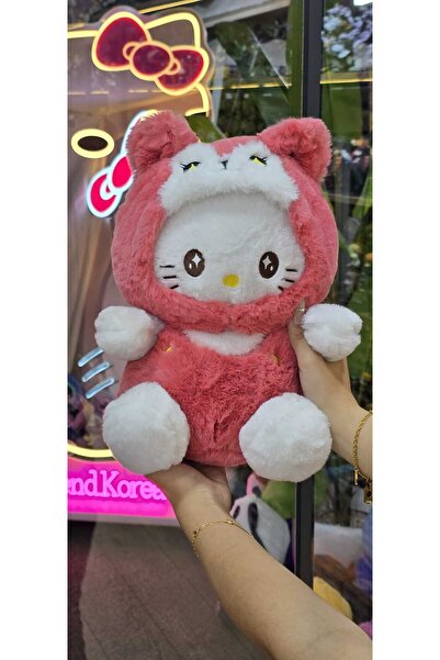 Hello Kitty Sevimli stitch kostümlü kapşonlu Pelüş oyuncak
