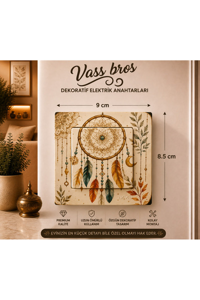 Vass Bros Dekoratif Elektrik Anahtarı - Şık Tasarım Işık Anahtarı - Duvar Anahtarı