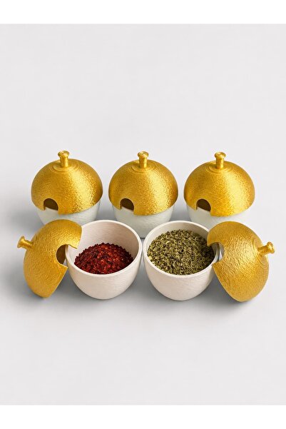Atelye.store Set of 5 Spice Containers with Palamut Figures, Decorative Spice...