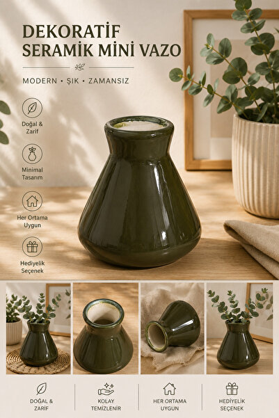 LALEZEN HOME Κεραμικό βάζο Mimoza Διακοσμητικό Μίνι Βάζο Μοντέρνα Γλάστρα Επι...