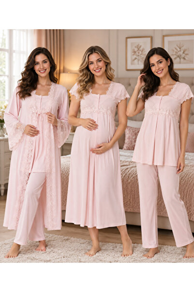 by İGP Pajamas and Nightgown Set for Pregnant Women with Dressing Gown, 4-Pie...