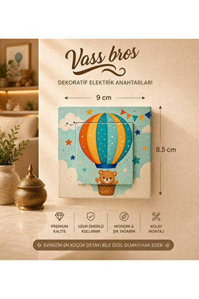 Vass Bros Dekoratif Elektrik Anahtarı - Şık Tasarım Işık Anahtarı - Duvar Anahtarı