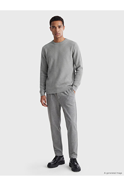 LC Waikiki Vizyon New Season Gray Crew Neck Men's Knitwear Sweater