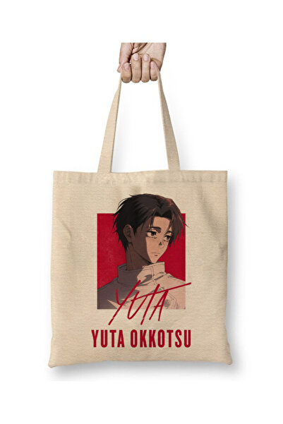 Toyaso Jujutsu Kaisen Yuta Okkotsu White Tote Bag Long Handle Shopping Bag Be...