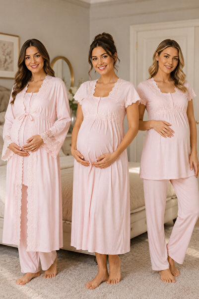 by İGP Maternity Pajamas and Nightgown Set, 4-Piece Set
