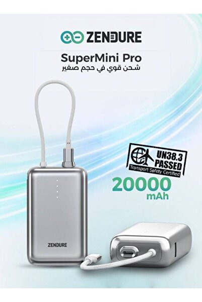 OEMS Zendure SuperMini Pro 20000mAh 30W PD Power Bank with Built-in USB-C Cab...