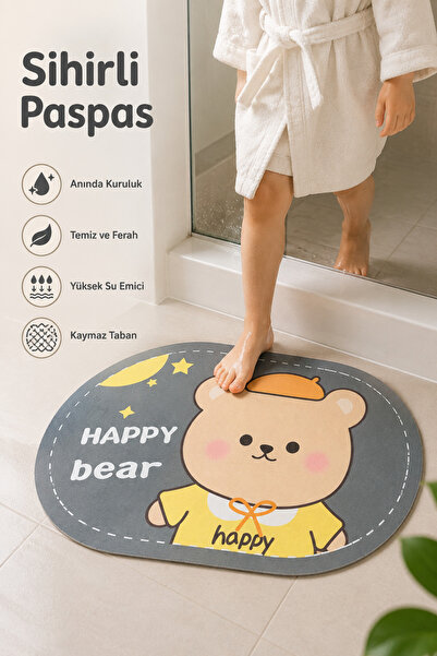 HEDYONE Magic Water Absorbing Mop |   Non-Slip Base Quick-Drying Bath and Kit...