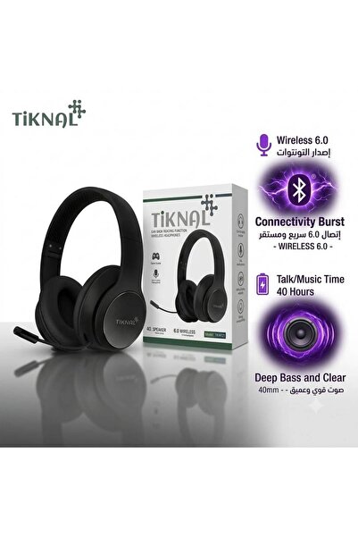 OEMS Tiknal TK-H121 Wireless Gaming Headphones with Bluetooth 6.0, Microphone...