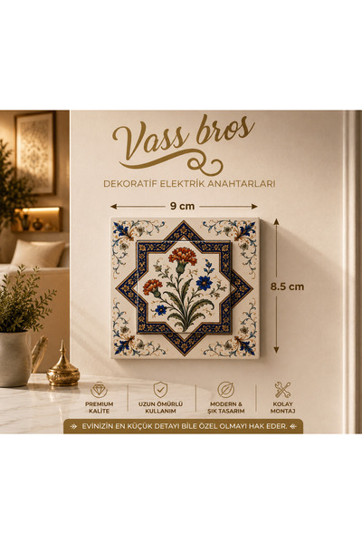 Vass Bros Dekoratif Elektrik Anahtarı - Şık Tasarım Işık Anahtarı - Duvar Anahtarı
