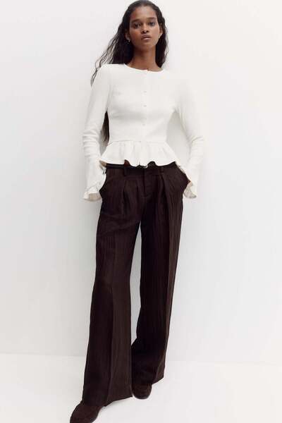 H&M Crinkled tailored trousers