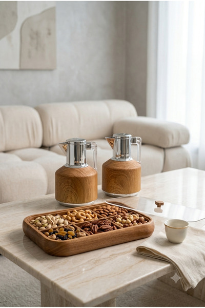 Generic Luxury Hospitality Set - 2 Tea & Coffee Thermoses + Divided Serving T...