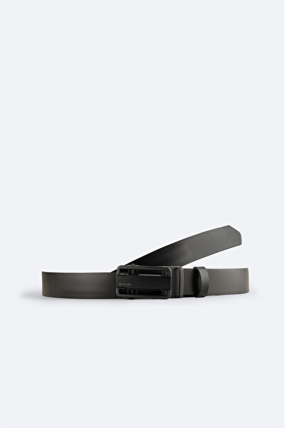 Avva Men's Black Leather Belt B009307