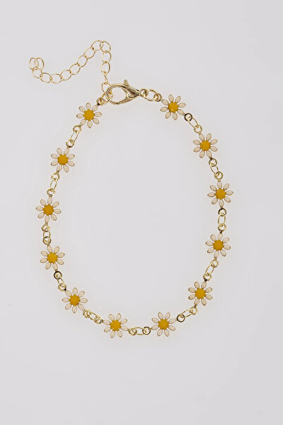 Kayra Daisy Figured Anklet Gold