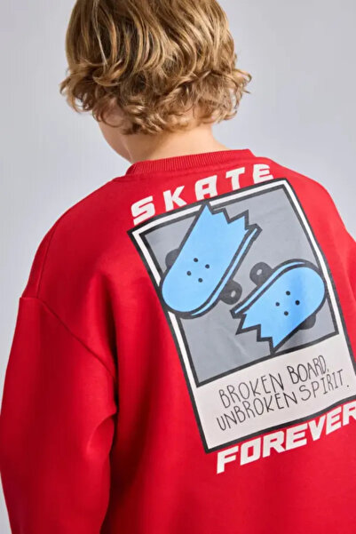 DeFacto Oversize Crew Neck Back Printed Soft Fleece Inside Sweatshirt for Boy...