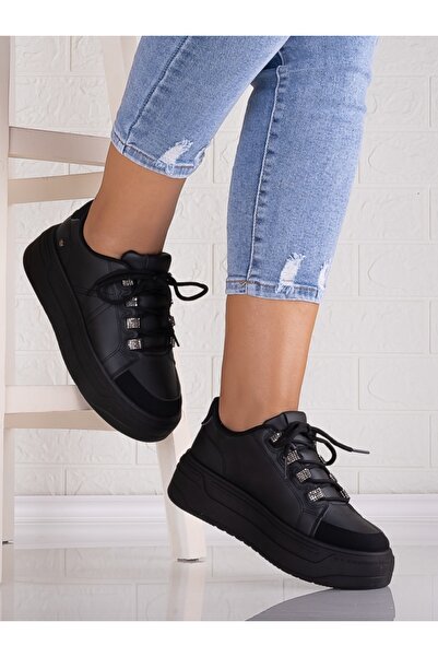 Botinelli Γυναικεία sneakers πλατφόρμας σε μαύρο από την Davena Ecological Le...