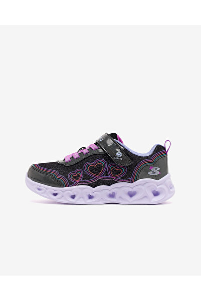 SKECHERS HEART LIGHTS Büyük Kız Çocuk Siyah Işıklı Spor Ayakkabı 303736L BKMT