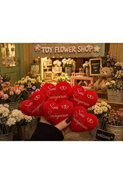 MASSALTOYS مجموعة هدايا تزيينية من القطيفة على شكل قلب أحبك، مجموعة من 5 قطع