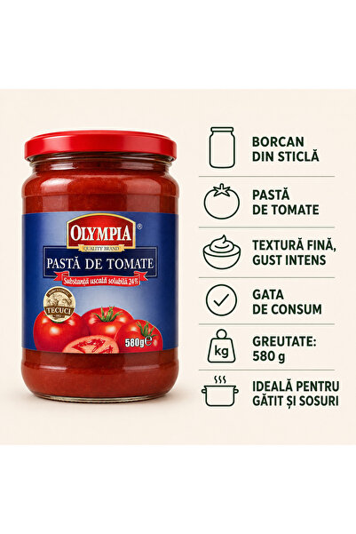 Olympia Pastă de Tomate Olympia, Set 2 x 580 g