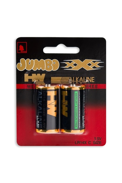 Jumbo Baterii Alcaline Tip C 1,5V, Set 2 buc., Alimentare Stabilă pentru Disp...