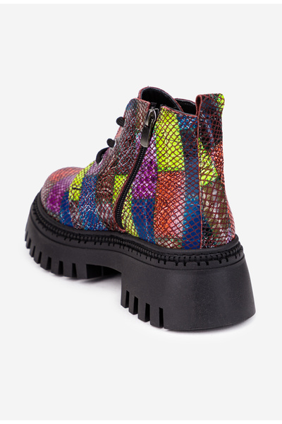 Dasha Ghete dama multicolore din piele