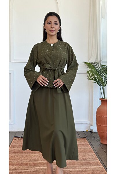 KEVRA Set elegant din două piese cu detalii strălucitoare