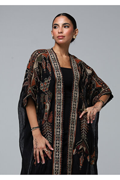 ASSALA Bisht Hayat | Multicolor - Free size - Black