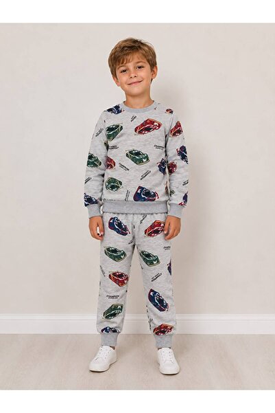 wees mod Erkek Çocuk Baskılı 2'li Pijama Takımı Sweatshir Pantolon