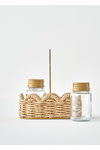 Bella Maison Scallop Cam Tuzluk Biberlik Seti Naturel (16,5x9,5x18 cm)