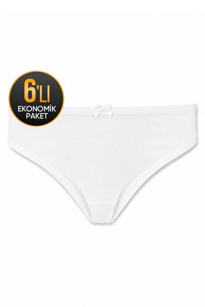 Çift Kaplan بيكيني أبيض للفتيات، عبوة اقتصادية من 6 قطع 400