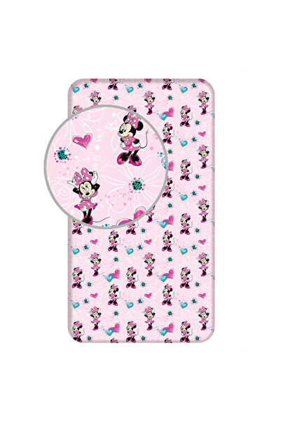 Borea Σεντόνι Βαμβακερό Minnie Μονό Με Λάστιχο Ροζ 90 x 200 cm + 25 cm