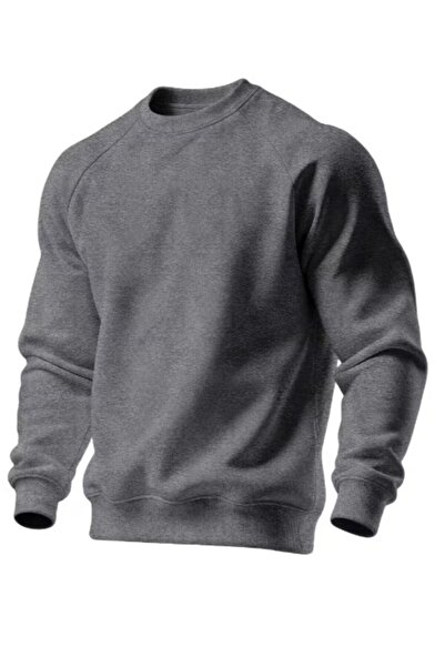 GHASSY CO . Erkek Bisiklet Yaka Spor Sweatshirt Basic Günlük Rahat Pamuklu Uz...