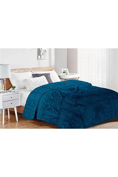 Dimcol Κουβέρτα Coral Fleece Jacquard Brick 03 220X240 Petrol 100% Polyester