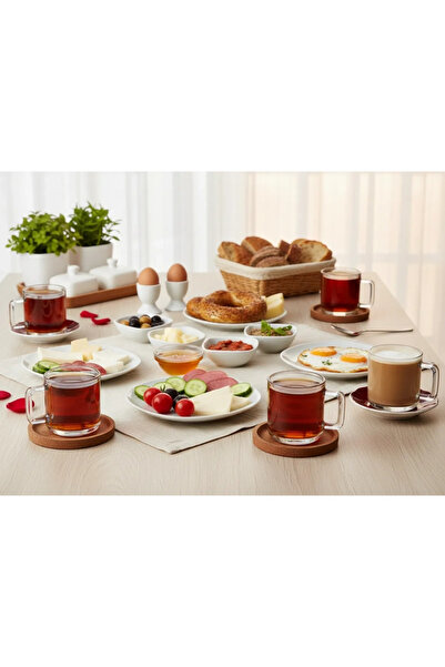 Paşabahçe 55833 Bricks Cam Kulplu Çay Kupası 250 cc 6'lı