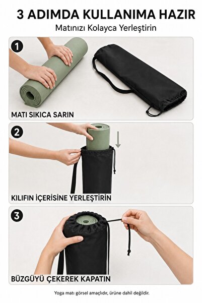 Düvenci Yoga ve Pilates Matı Taşıma Kılıfı, Antrasit 70 × 23 cm