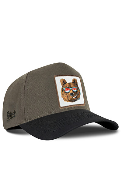 BlackBörk Bear Logo Black-Khaki Baseball Premium Cap