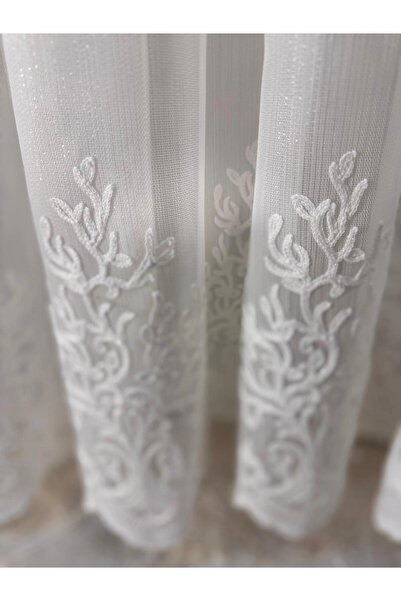 NİVEMESHOME Ceylan Ecru Tulle Curtain 1/3 Pleated Tulle Curtain Apm