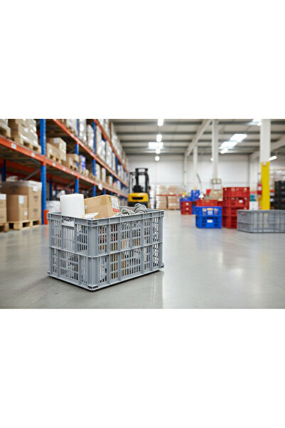 STT ENDÜSTRİ TAŞIMA KASASI , BÜYÜK PLASTİK KASA -DELİKLİ MODEL - 48*69*43h CM
