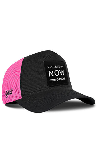 BlackBörk Yesterday Now Tomorrow Logo Cordura Black-Pink Trucker Hat