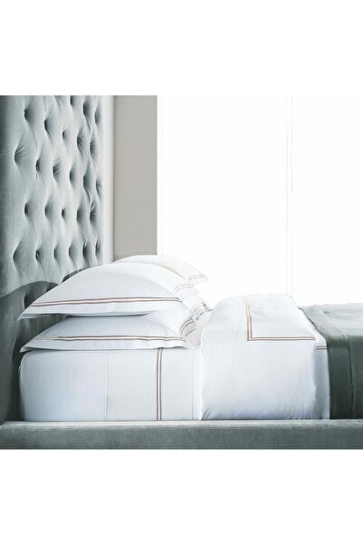 MAKIS TSELIOS BAR11 ΣΕΤ ΣΕΝΤONIA Y/Δ WHITE/BEIGE 230TC 100% COTTON SATIN