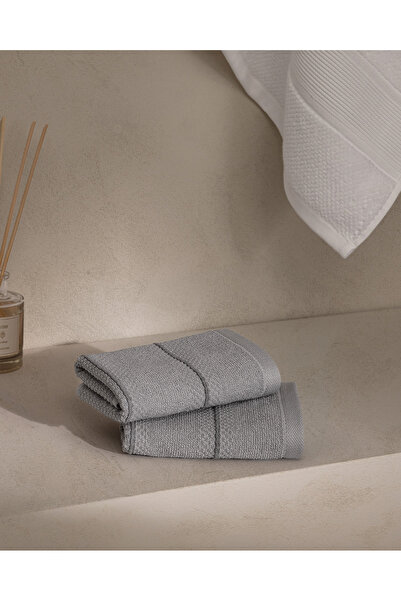Madame Coco Celeste 2-Pack 100% Cotton Hand Towels - Gray - 30X30 cm