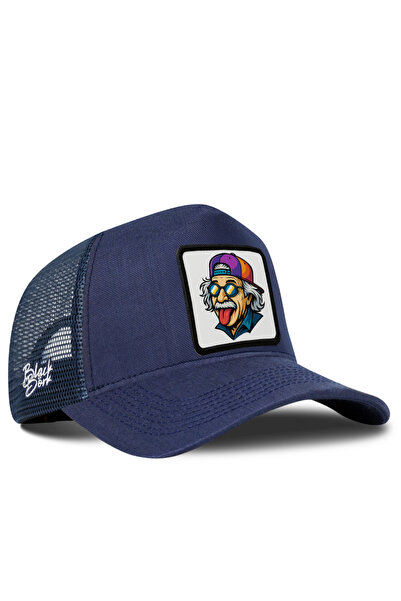 BlackBörk Einstein Logo Cordura Navy Blue Trucker Hat