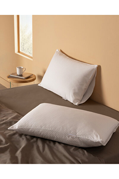 Madame Coco Alexis 100% Cotton Satin Printed 2-Piece Pillowcase - Beige