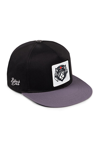 BlackBörk Cat Logo Grey-Black Hip Hop Hat
